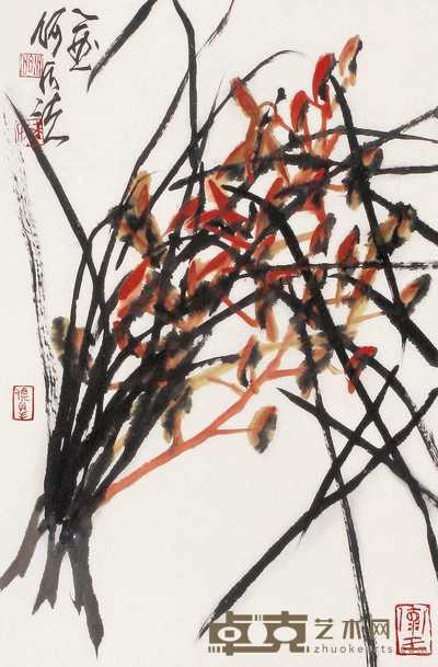 何水法 兰花 镜心 69×45cm